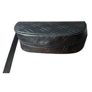 Oakley Authentic Women's Black Leather Zippered Sunglass Soft Case Wrist Strap